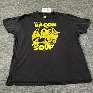 Bendy and the Ink‎ Machine T Shirt Mens 2XL Black Gaming Bacon Soup Graphic